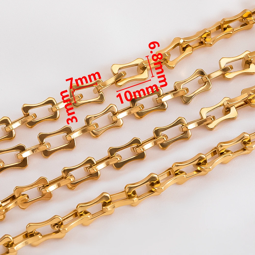 1 Meter Edelstahl Trend Ton Design Halsketten Kette Gliederketten DIY HipHop Armbänder Schmuckherstellung Komponenten Punk Ketten – Detail 2