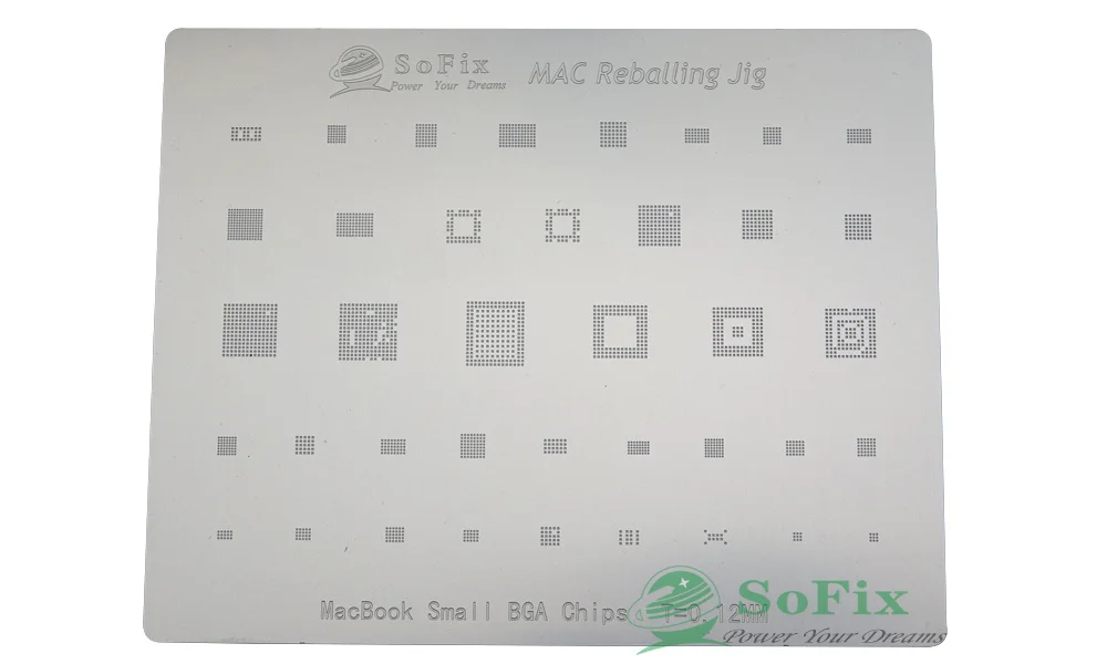 Sofix Universal BGA Reballing Schablone für MacBook 2016–2022 WIFI T1 T2 M1 M2 Chip PMU SMC integriertes Zinnpflanz-Lötnetz – Detail 7