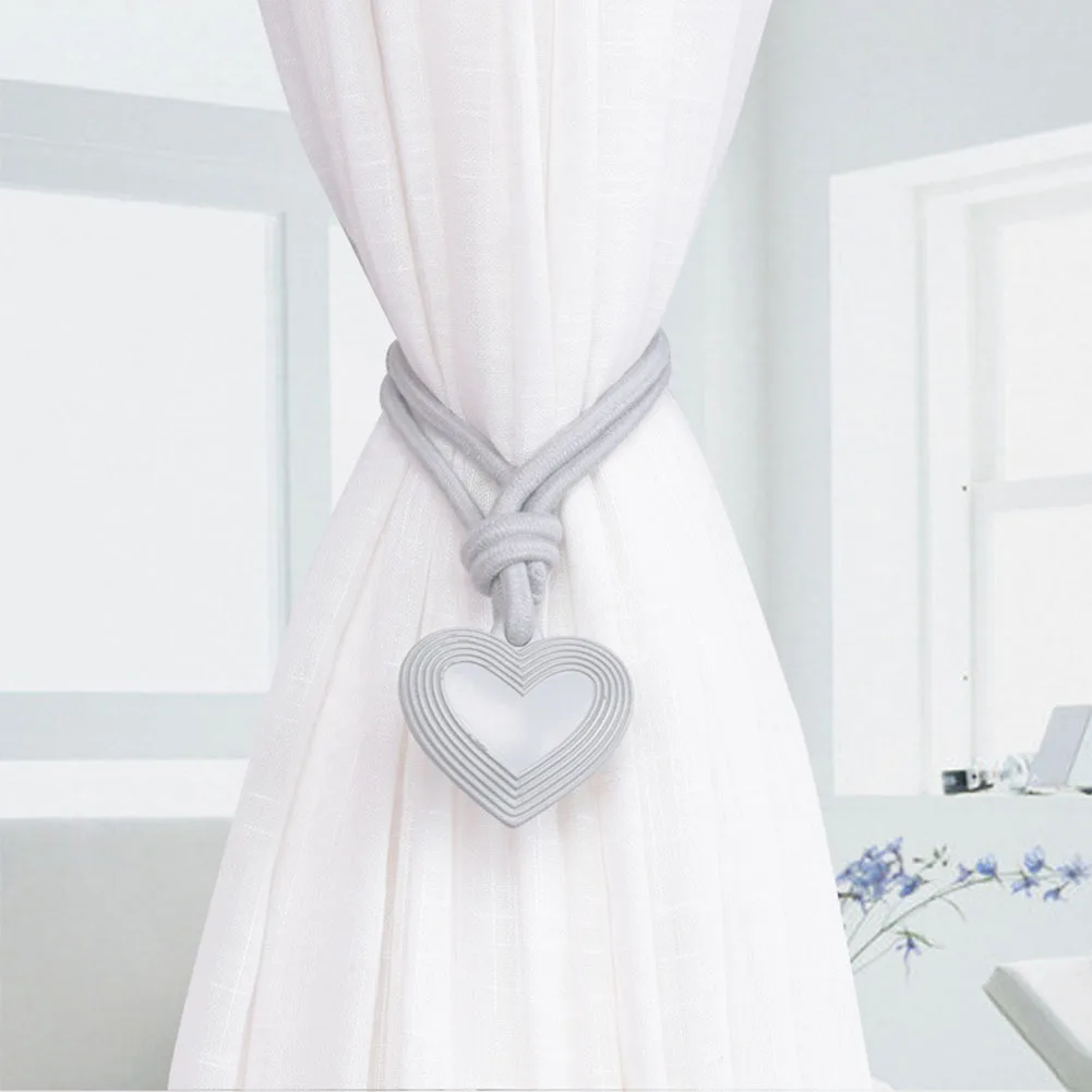 

Window Stylish All Match Heart Shape Tie Rope Home Decor Solid Simple Bedroom Accessories Hanging Ball Strap Curtain Tieback