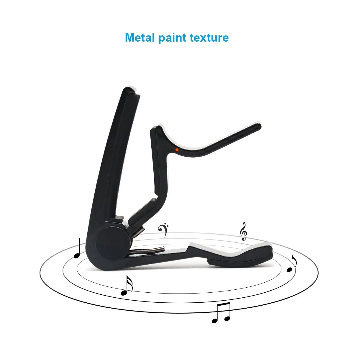 Single-Handed Black Guitar Capo for Acoustic and Electric Guitars