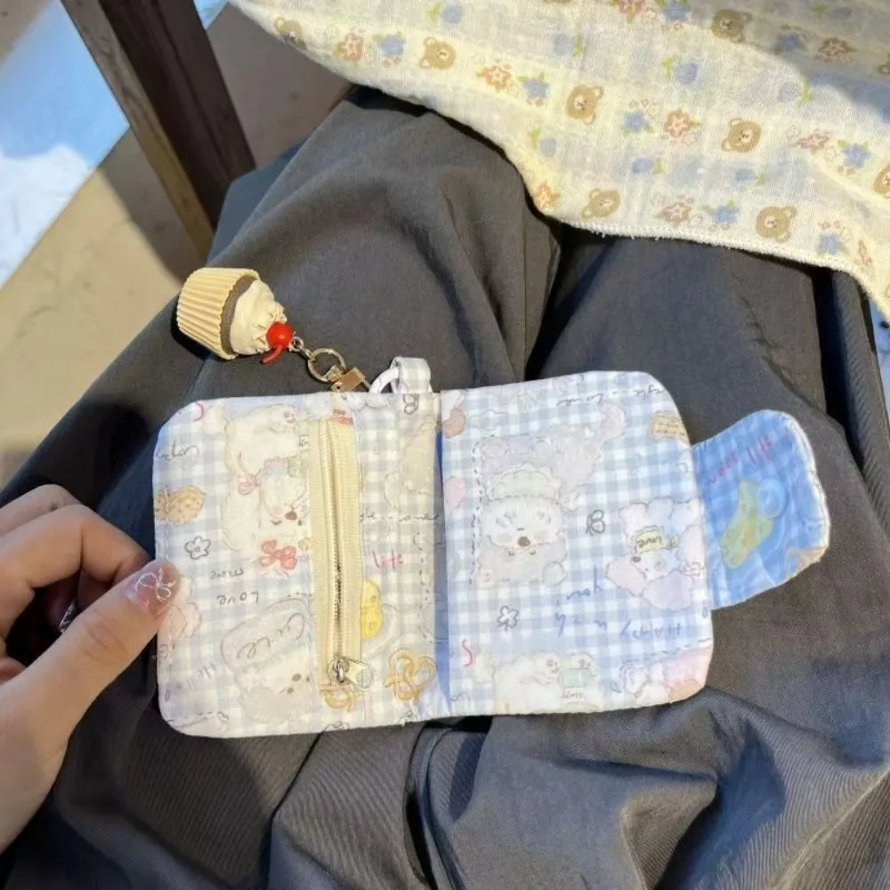 New Cartoon Coin Purse Multifunctional Cotton Fabric Wallets Large Capacity Mini Storage Bag 4