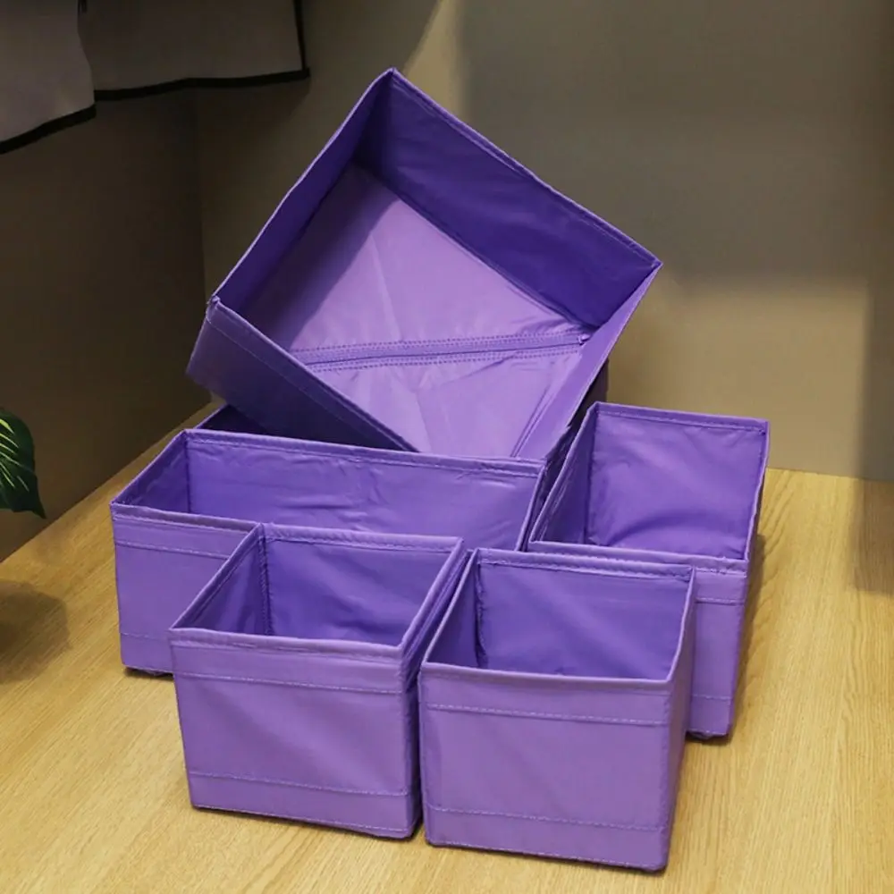 Grey/White/Purple Closet Organizer Boxes New Fabric Art Foldable Box Storage Cabinets Closet Organizer Clothes 5