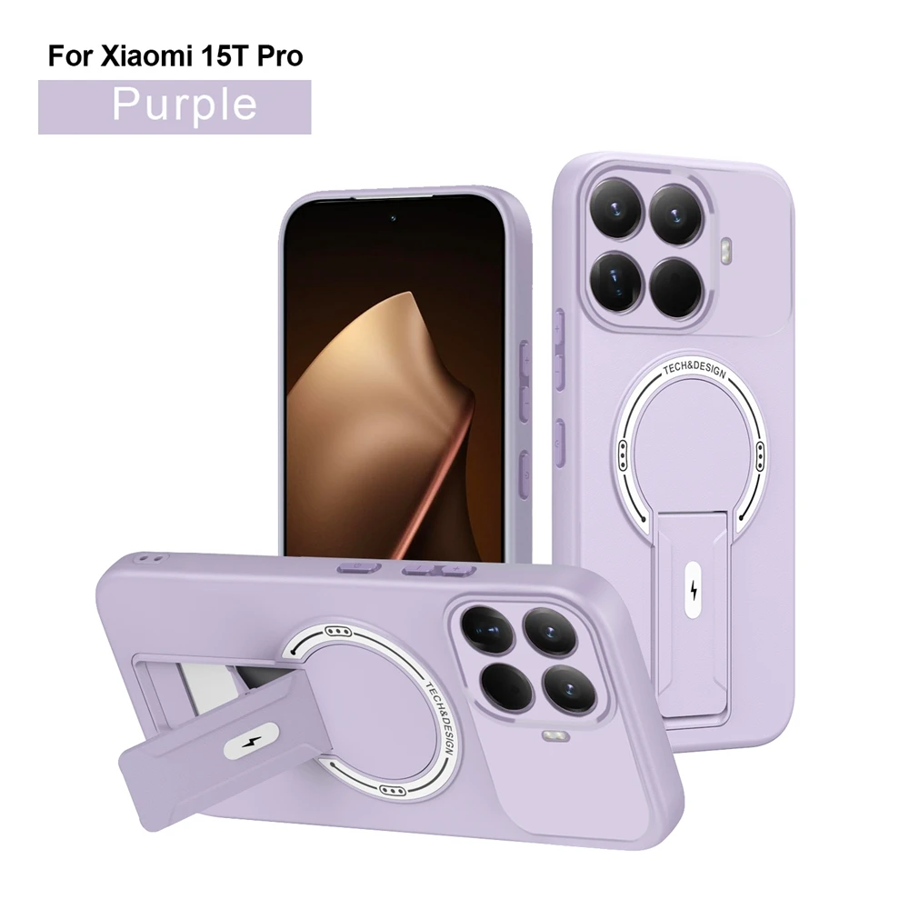 Luxury Invisible Stand Magnetic Case with Wireless Charging and Anti-Fall Protection