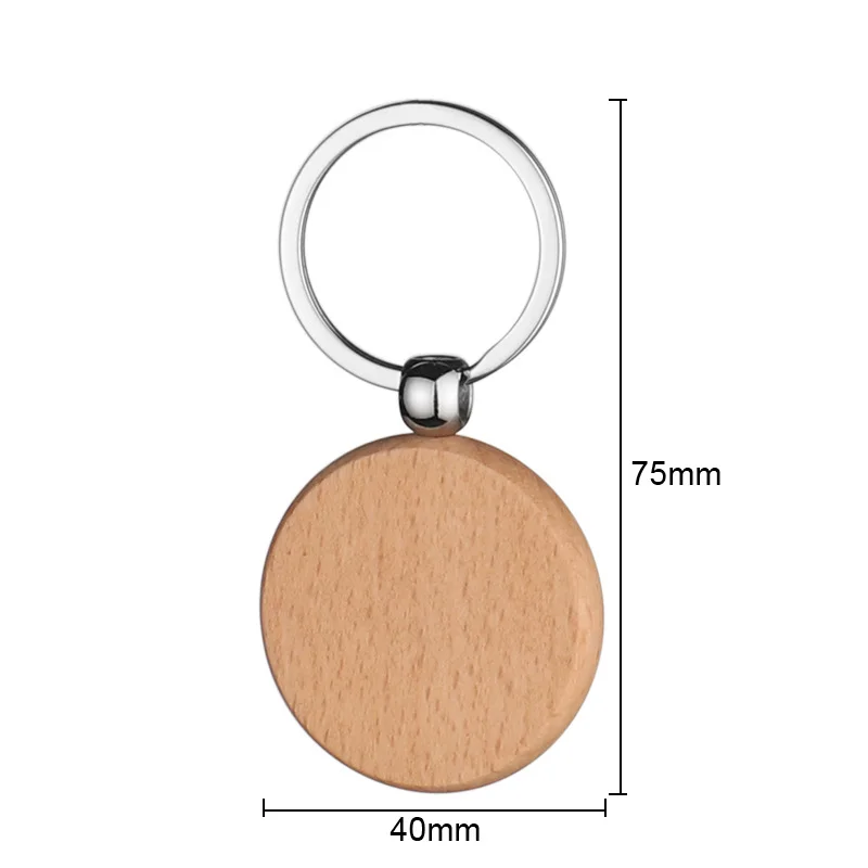 Wooden Keychain Accessories, Blank Round Wooden Keychain