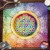 Mandala Flower of Life Altar Cloth Tarot Table Cloth Colorful  Tarot Table Cover For Witchcraft Astrology Oracle Card Readings 2