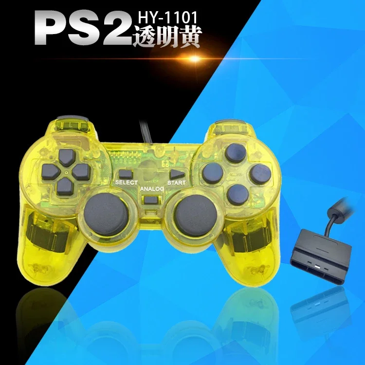 Фото Проводной геймпад для Sony PS2, контроллер для Mando PS1/PS2, джойстик для plasystation, проводной джойстик с двойной вибрацией и ударом №3