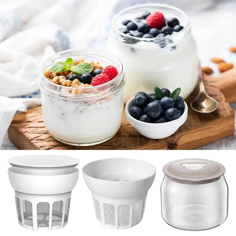 

Yogurt Strainer Yogurt Maker With Lid Food Strainer Durable Leakproof Mesh Strainer Fine Mesh Strainer Yogurt Milk Maker Homemad