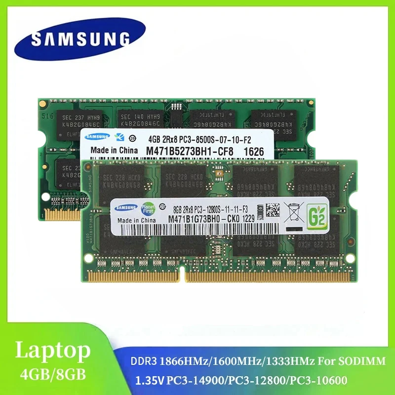 Samsung-memória Ram do Portátil Ddr3 8gb 4gb 1333mhz 1600mhz 1866mhz So-dimm Pc310600 12800 14900 1.5v Pc3 Caderno pc Peças