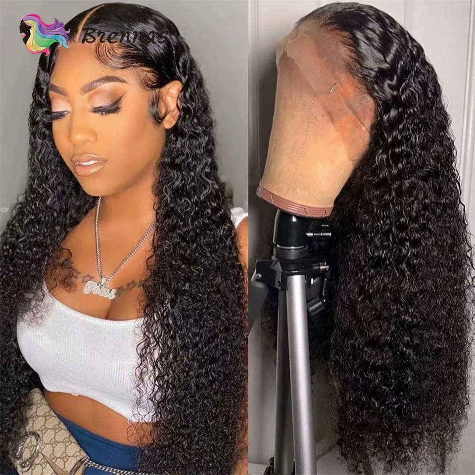 

Glueless Wig Human Hair Preplucked Curly Lace Front Wigs For Women Natural Color Brazilian Transparent Lace Front Wig Human Hair