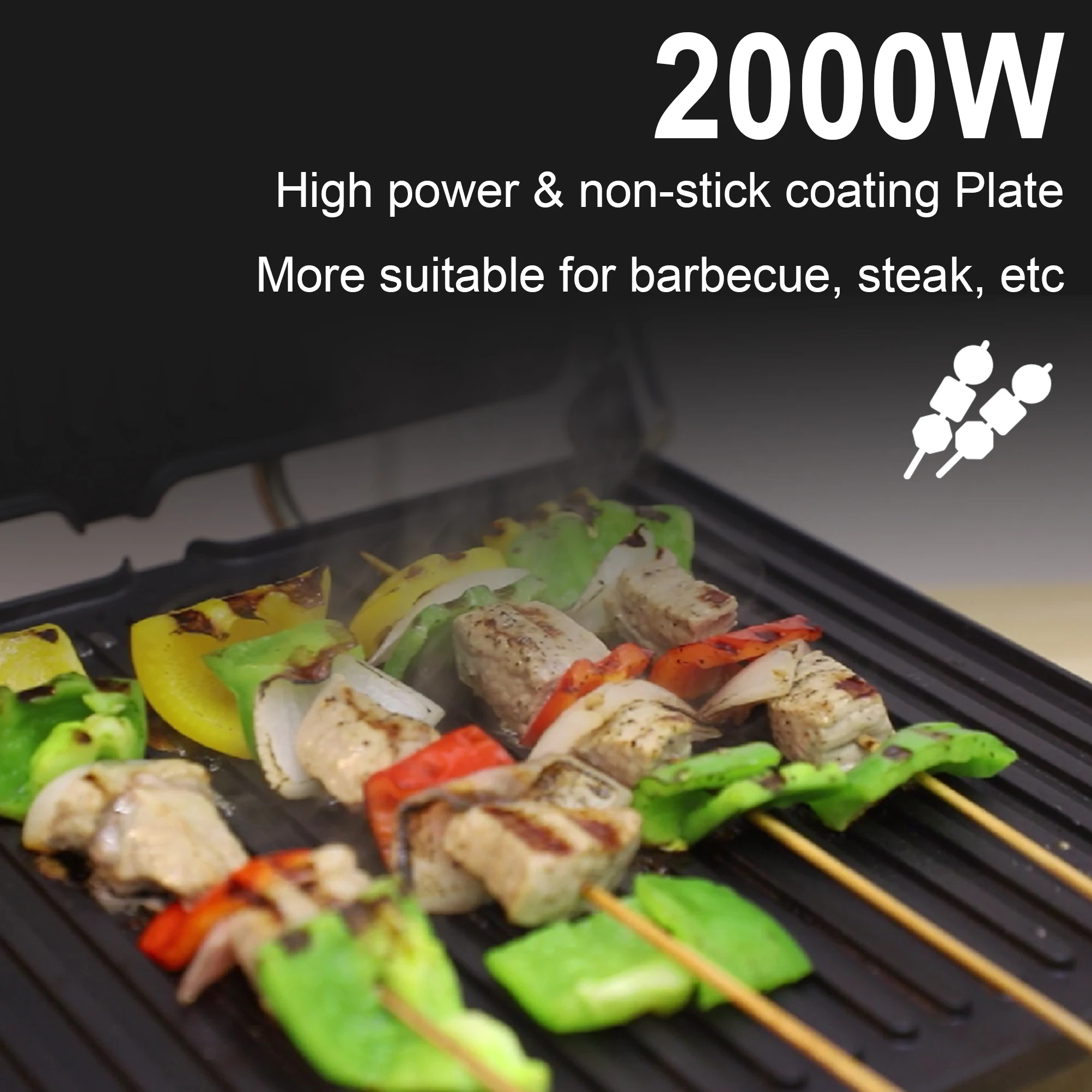 BBQ Electric Contact Grill Waffle Maker Griddle And Panini Press Kitchen Barbecue Griddle Smokeless Baking Barbecue Sonifer 5