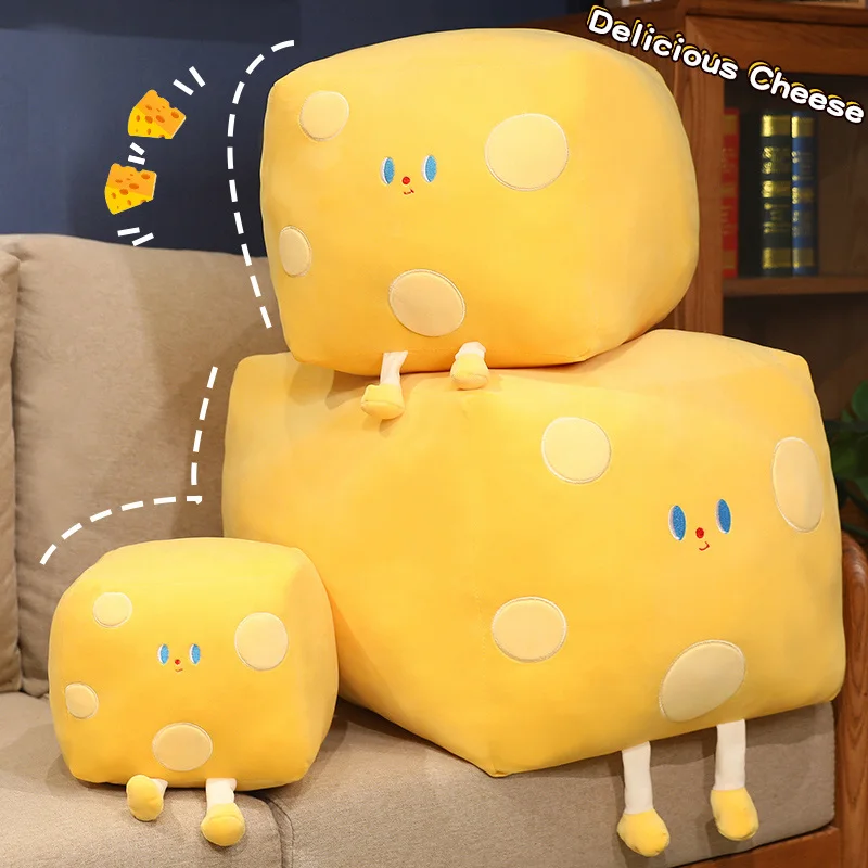 Kawaii Square Butter Cheese Plush Toy Cute Bread Stuffed Doll Anime Soft Kids Toys for Girls Sofa Cushion Children Birthday Gift