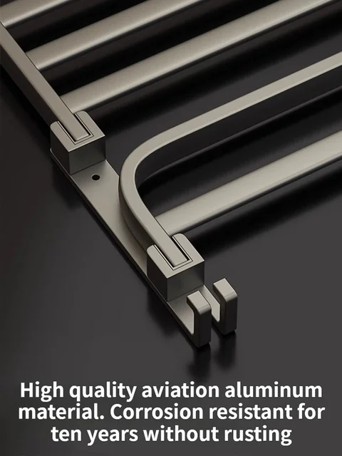 Upgrade And Thicken Grey/Black 50CM-60CM Towel Rack Space Aluminum Toilet Storage Rack Wall Mounted BathTowel Rack 5