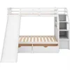 Twin Over Full Bunk Bed with Stairs and Slide, with Storage Drawers for Kids Girls Boys, Solid Wood Bunk Bed Frame 6