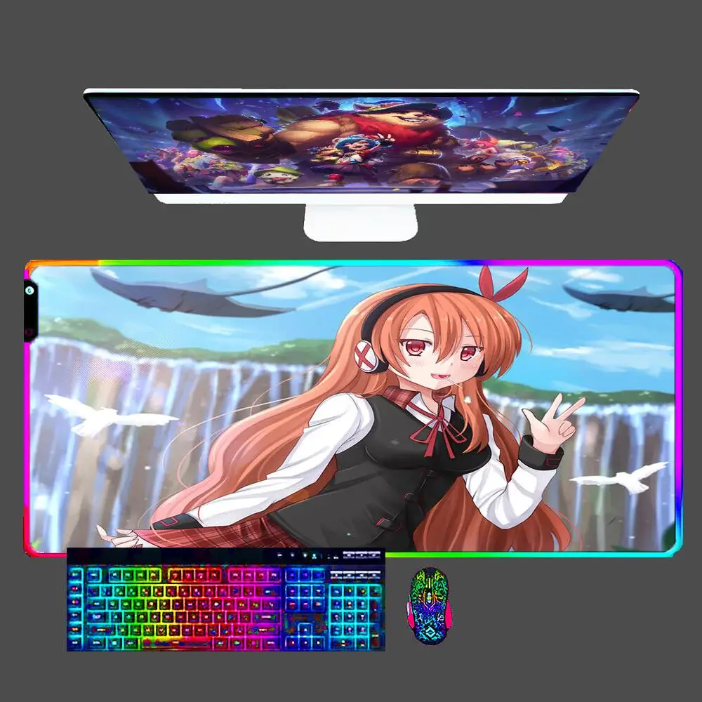 

Аниме Akame ga Kill! RGB коврик для мыши, мини-ПК, Игровая клавиатура, резиновый Настольный коврик, для ноутбука, компьютера, аксессуары для скорости, игровой коврик для мыши