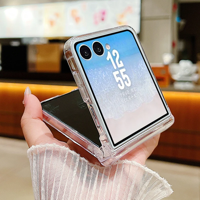 Luxury Leather Shockproof Soft TPU Folding Phone Cover for Samsung Galaxy Z Flip Series