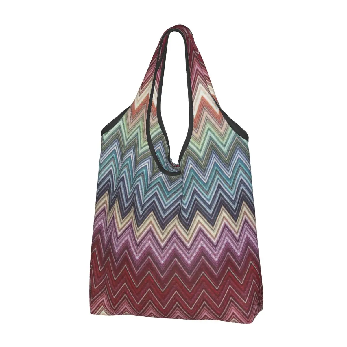 Abstract Geometric Home Zig Zag Generi Alimentari Shopping Tote Bag Cute Boho Modern Camouflage Shoulder Shopper Bags Borsa Grande