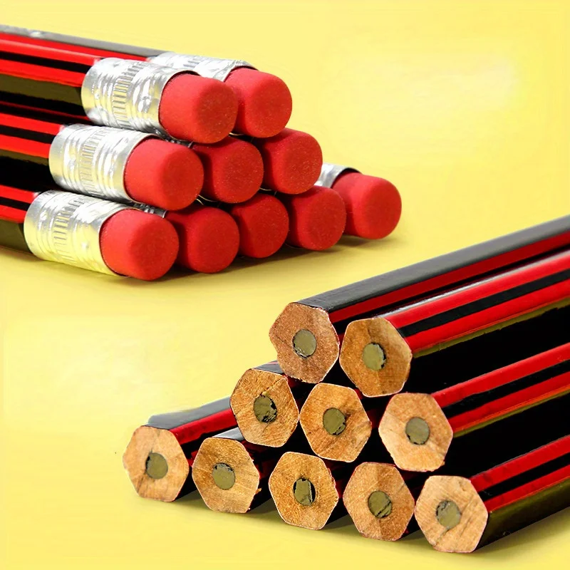 30/50/100Pcs HB Wooden Pencils With Erasers Barrels For Writing Drawing And Sketching Ideal For Students And Office Supplies - 5