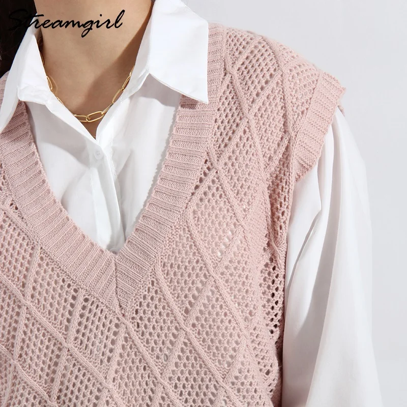 жилетка женская вязаная одежда Женский жилет Свитер оверсайз без рукавов весна