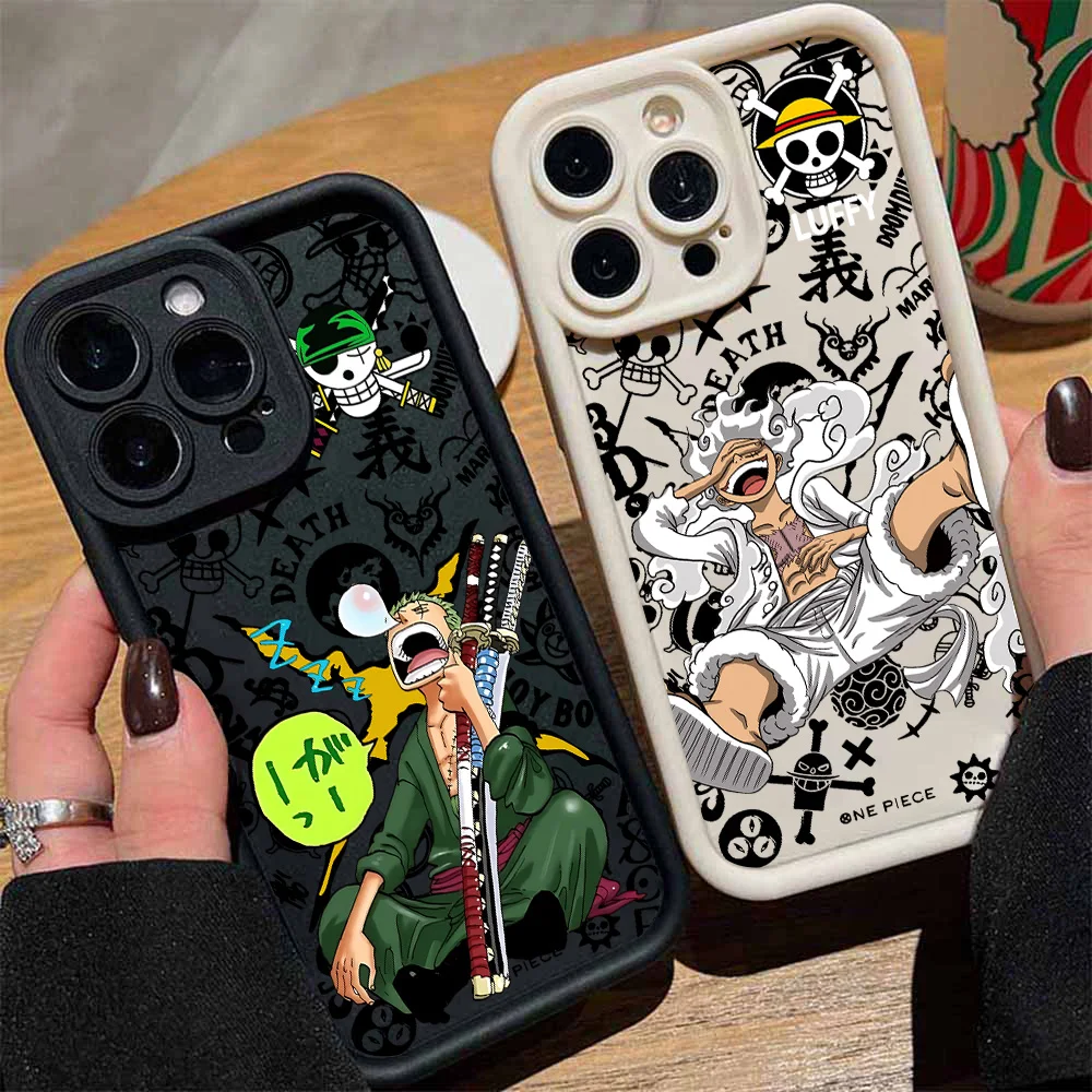รูปสินค้า เคสโทรศัพท์ลายอนิเมะวันพีช ลูฟี่ โซโล ป้องกันด้านหลัง TPU นิ่ม