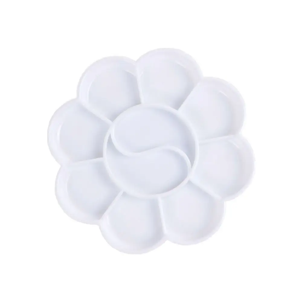 Hard Plastic Painting Tray White Round Palette Watercolor Art Paint Tray Lightweight Painting Supplies Children's Gift
