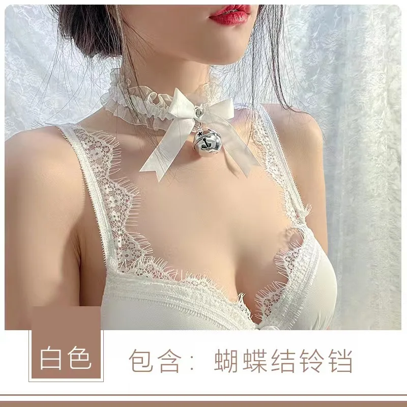 smTraining Sexy Bell Collar Bandana Sexy Lingerie Accessories Bow Necklace Flirting Sex Toy