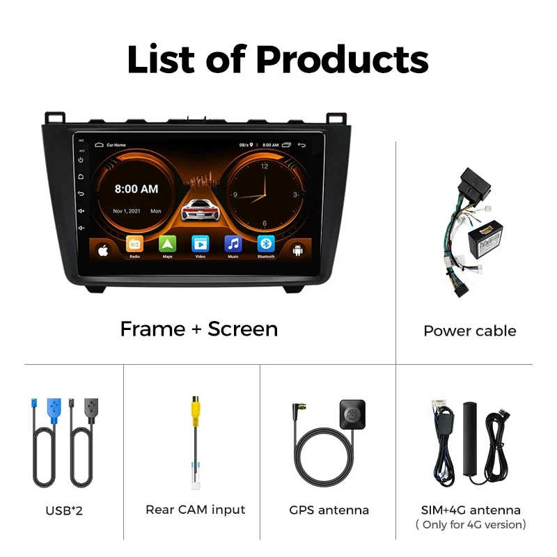 Фото JIUYIN TS18 AI Voice беспроводное автомобильное радио Android для Mazda 6 GH 2007 - 2012 4G Автомобильный мультимедийный GPS 2din Авторадио №2