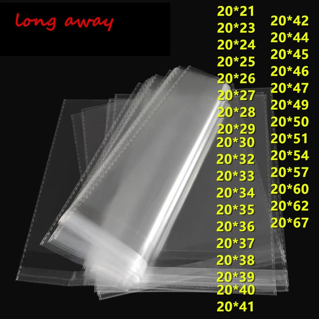 LBSISI Life 200pcs Small Long Transparent Plastic Bag Clear Top