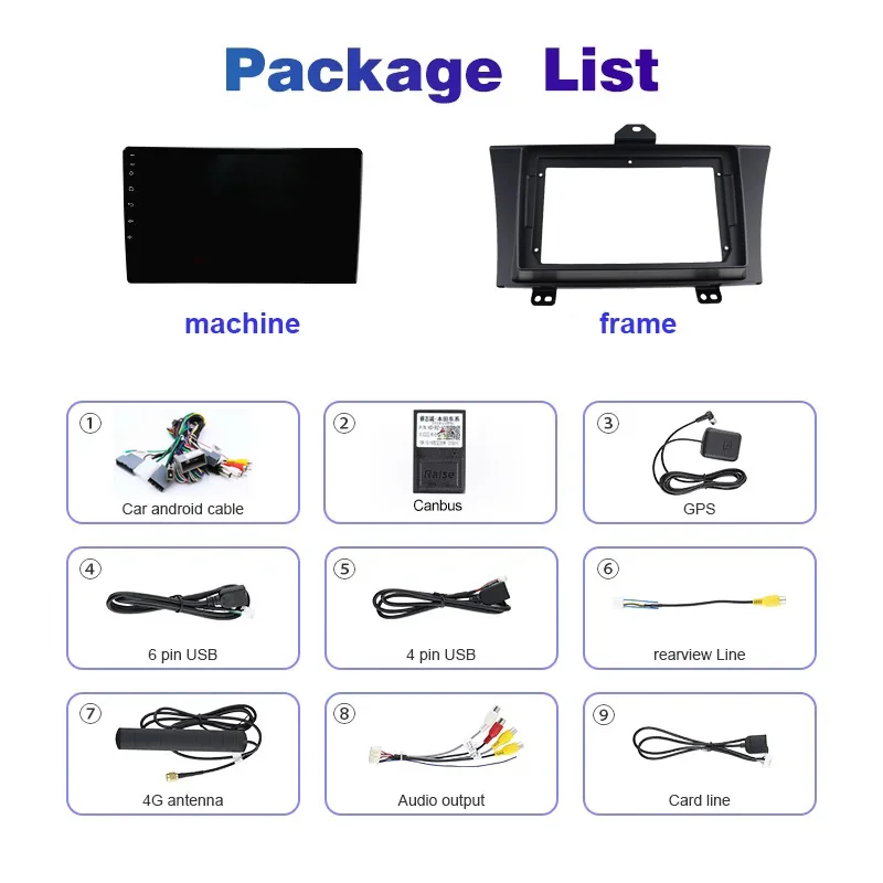 Qszn-Android 13マルチメディアビデオプレーヤー,カーラジオ,GPS