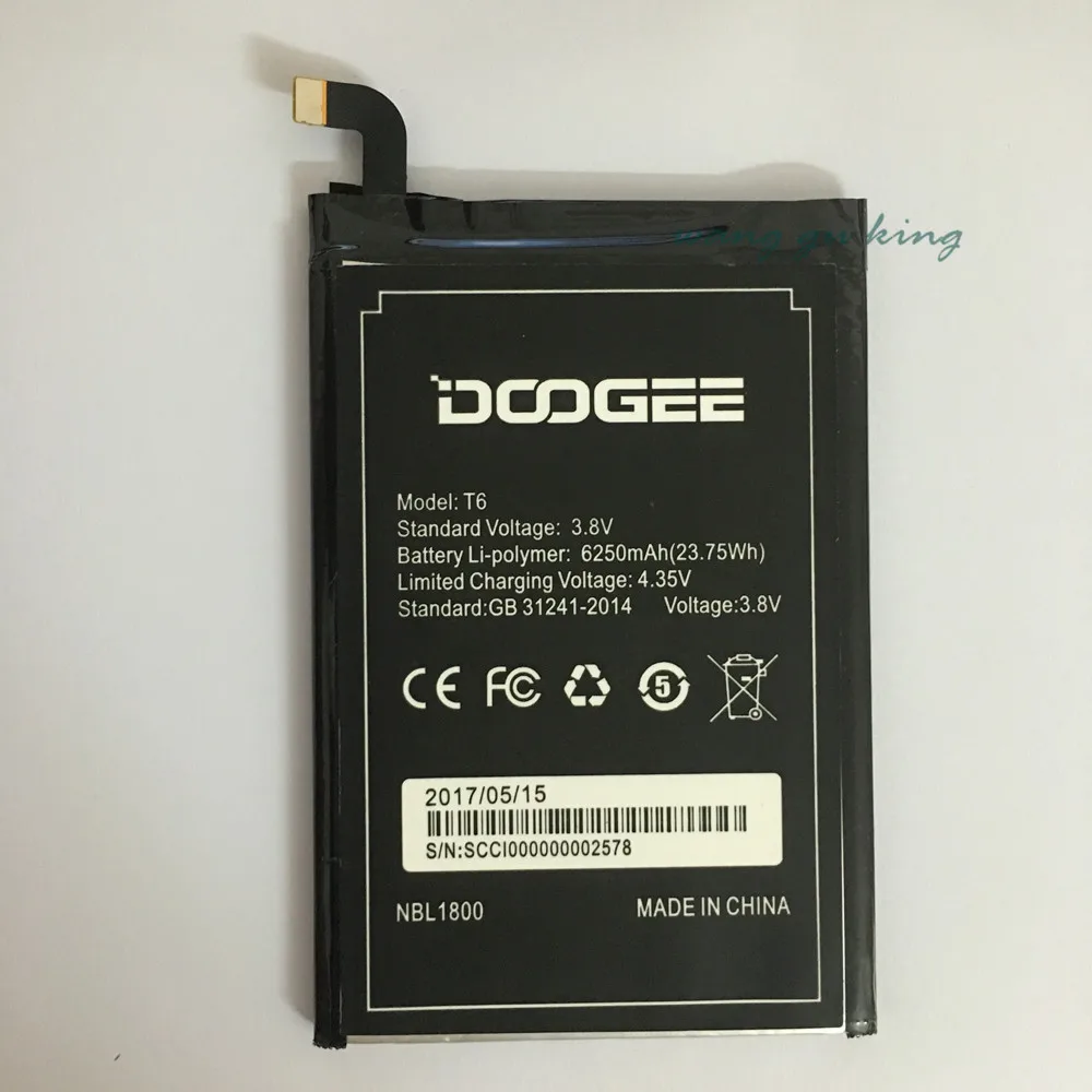 

For DOOGEE T6 Battery High Quality Large Capacity 6250mAh Bateria Accumulator For DOOGEE T6 Pro