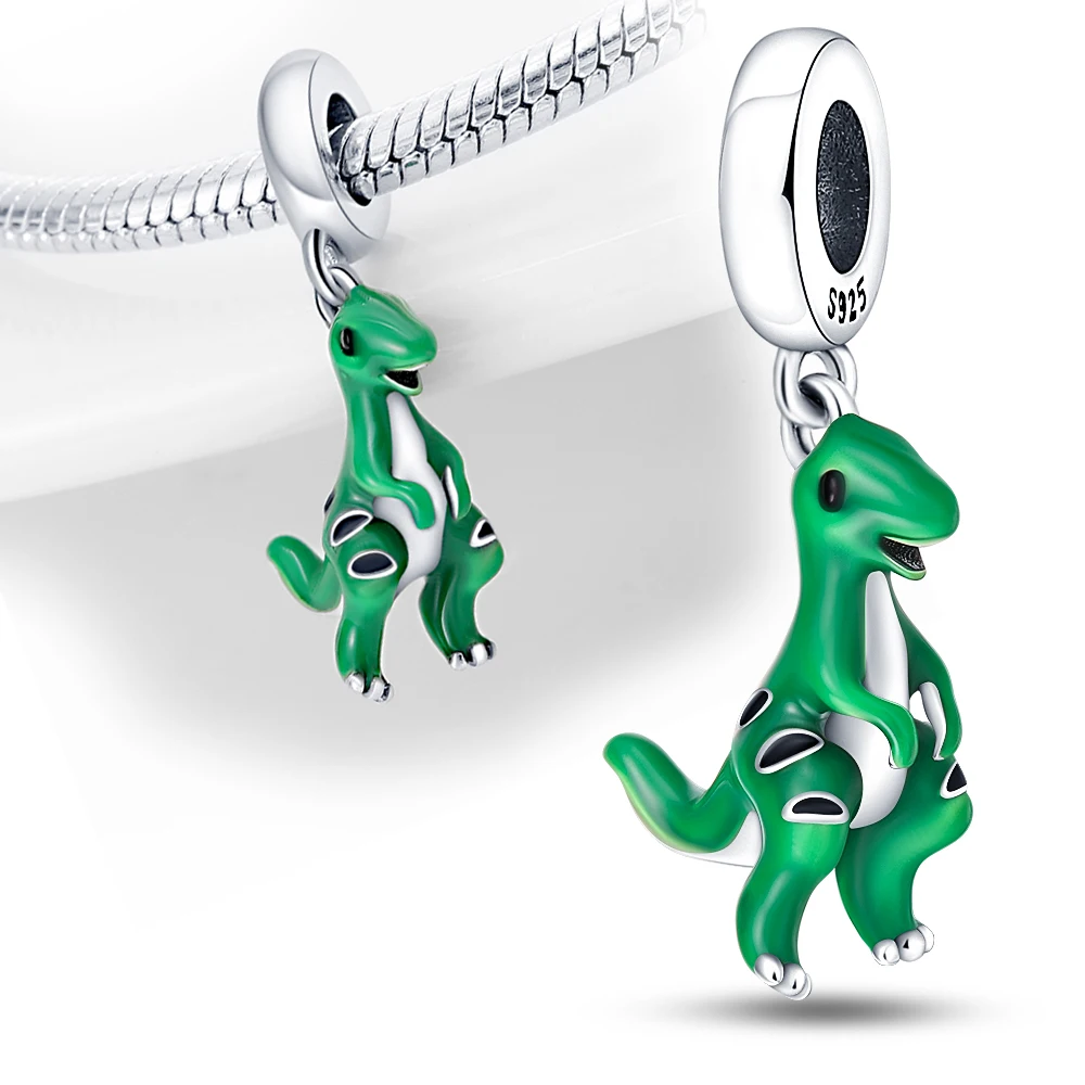 

925 Silver Green Dinosaur Animal Kids Charm For Pandora Charm Silver 925 Original Bracelet Charm For Women Gift Diy Jewelry