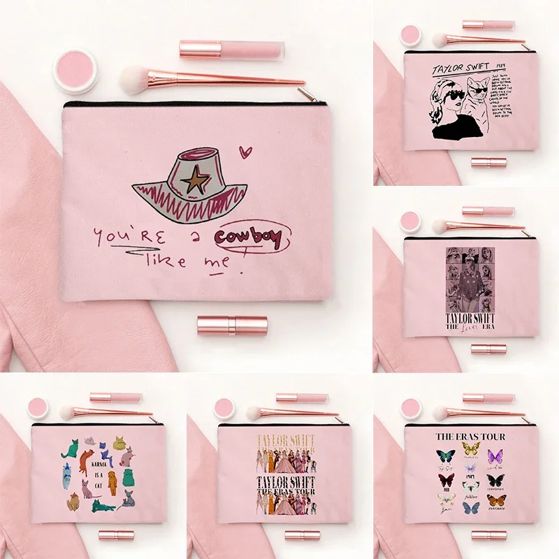 Taylor-Swift The Eras Tour Cosmetic Bag 1989 Midnights Popular Singer Memorial Prints Mujer Bolsas Poster New Album Pouch Bags