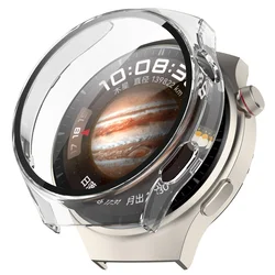 Enhanced Protective Case with Glass Film for Huawei Watch 4 Pro - 2-in-1 Screen Protection Bumper Shell (Transparent)