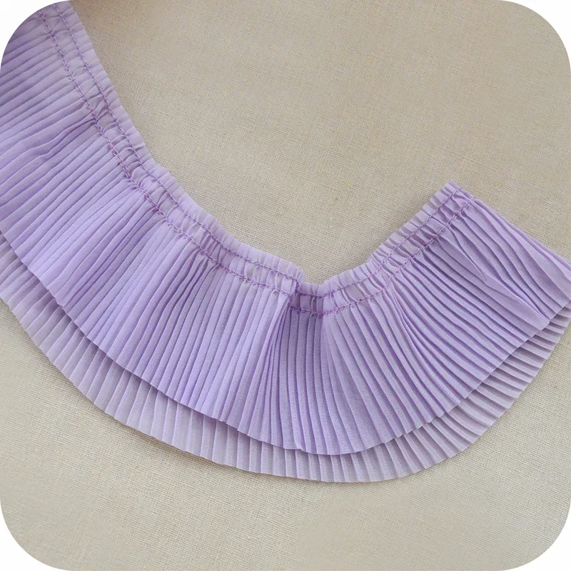 6cm Chiffon Pleated White Lace Trimming DIY Apparel Sewing Fabric Lace Tape Black Pink Blue Green Red Purple Lace Ribbons - Image 5