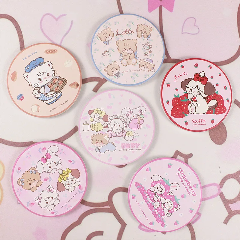 

Mikko Cute Co фирменный коврик для кофейной чашки мультяшный изоляционный коврик круглый аниме водопоглощающий коврик резиновая игрушка для девочки украшение подарок