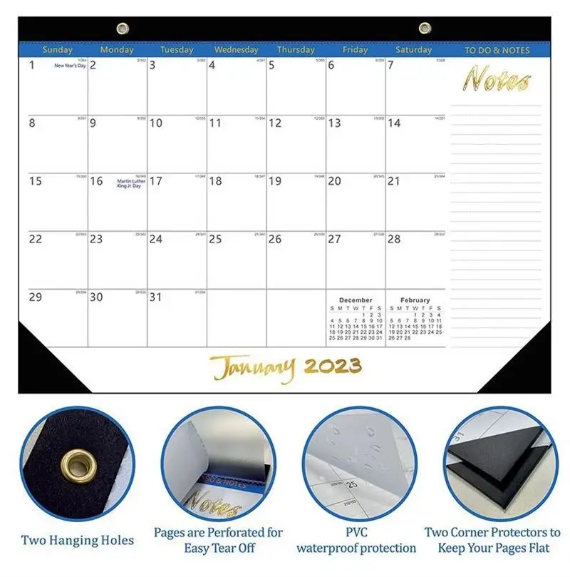 January 2023 - June 2024 Calendar 2023 English Calendar 18 Months Multi  country Holiday Calendar Work Planning Desktop Calendar