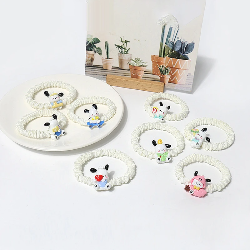 

Hello Kitty Y2K Женская резинка для волос аниме Sanrio Kuromi Cinnamoroll милые аксессуары для волос студенческий мультяшный принт кольцо-браслет