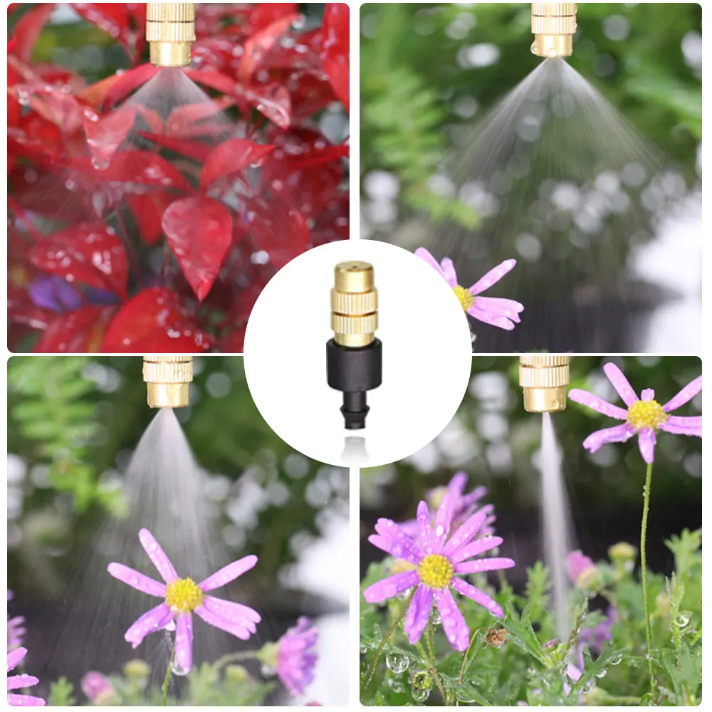 Garden Greenhouse Automatic Misting Cooling Irrigation Kit 45/60/80/100W Self-Priming Pressurize Water Pump Drip Watering System 6