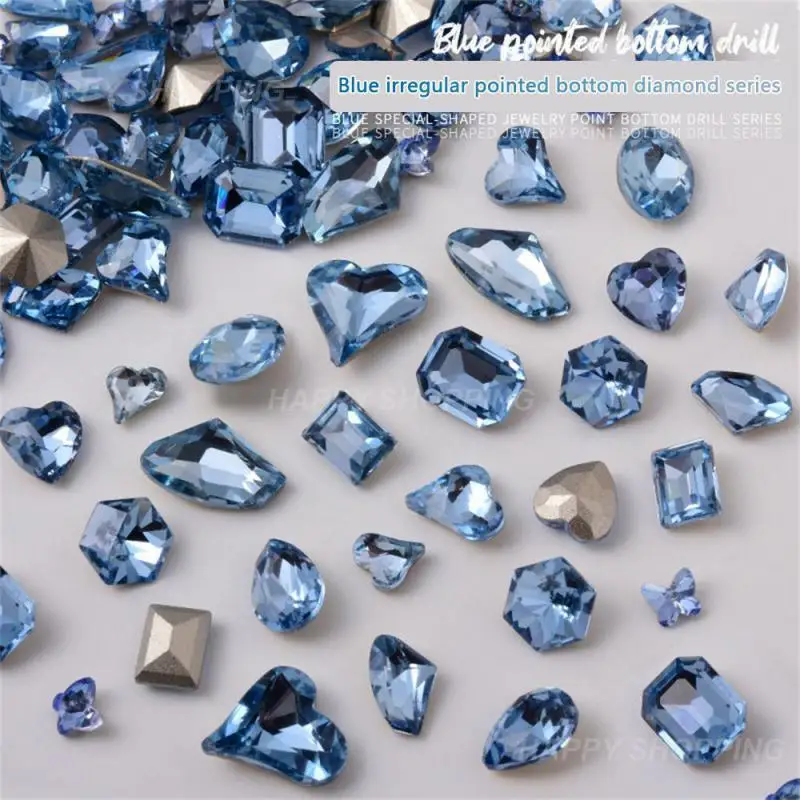 Strass Di Vetro Di Cristallo A Punta Ovale Di Tutte Le Dimensioni Diamantes Perline Di Pietre Fantasia Per Scarpe, Borse, Vestiti, Materiale Per Gioie