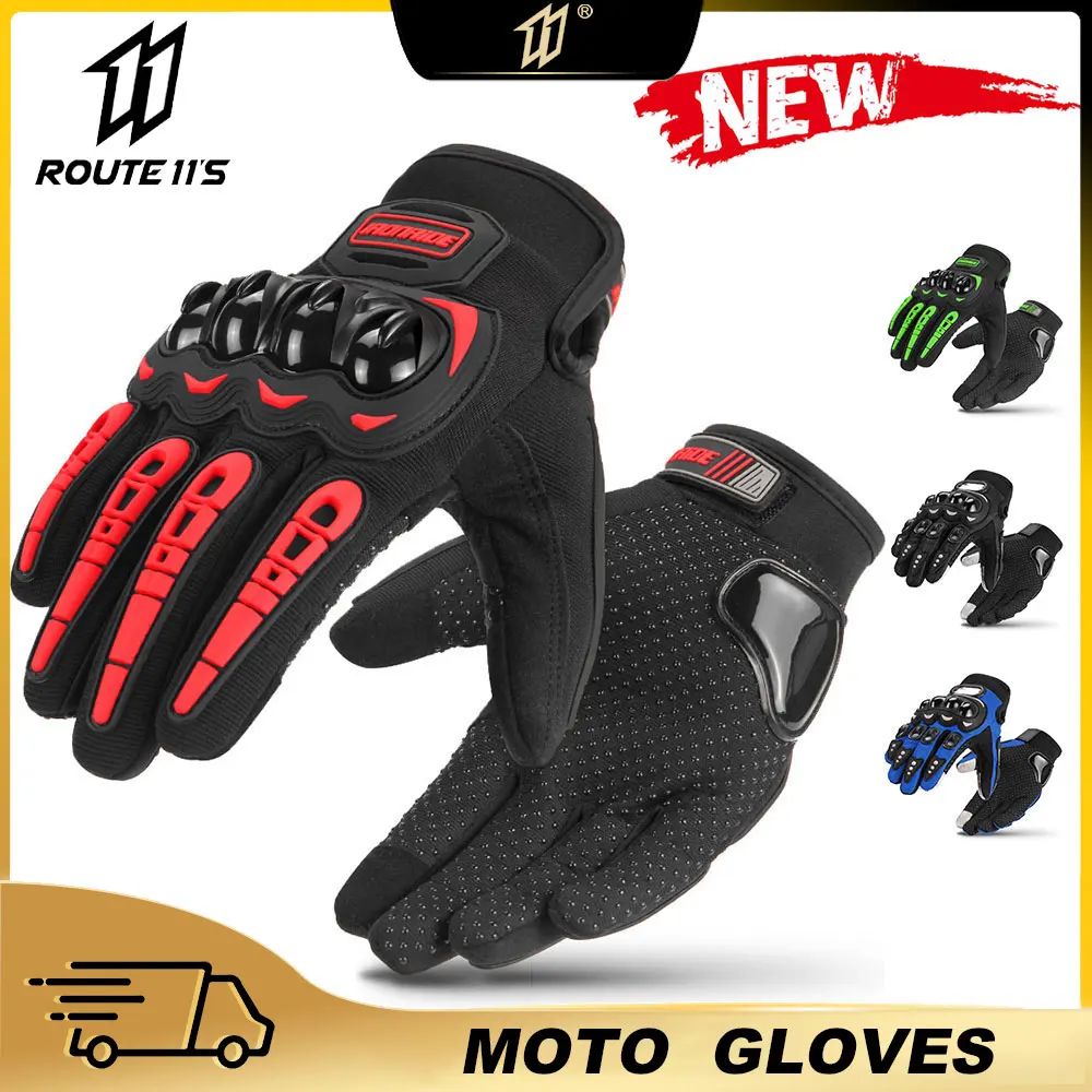 Guantes de motocicleta con pantalla táctil para hombre, protección contra  caídas, transpirables, Motocross, ciclismo, conducción de bicicleta, Verano  - AliExpress