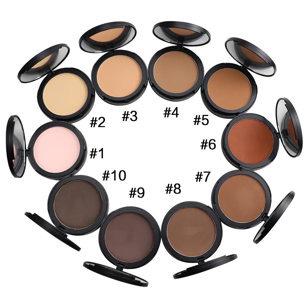 

Round Modify Shadow Silhouette 10 Color Waterproof Oil-control Private Label Concealer Pressed Powder Custom Bulk Makeup Beauty