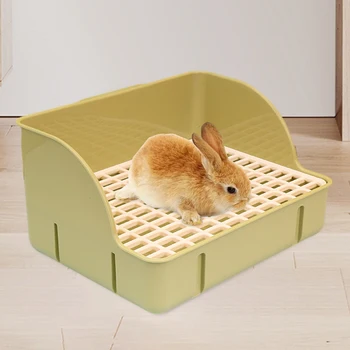 Rabbit Litter Box Pee Pan Tray Pet Toilet Corner Toilet Box Litter Pan Bunny Trainer for Small Animals Chinchillas Rats 2