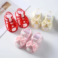 Newborn Infant Baby Girl Princess Bowknot Sandal New Summer Kids Sneakers With Headban Toddler Soft Crib Walkers Casual Shoes 4