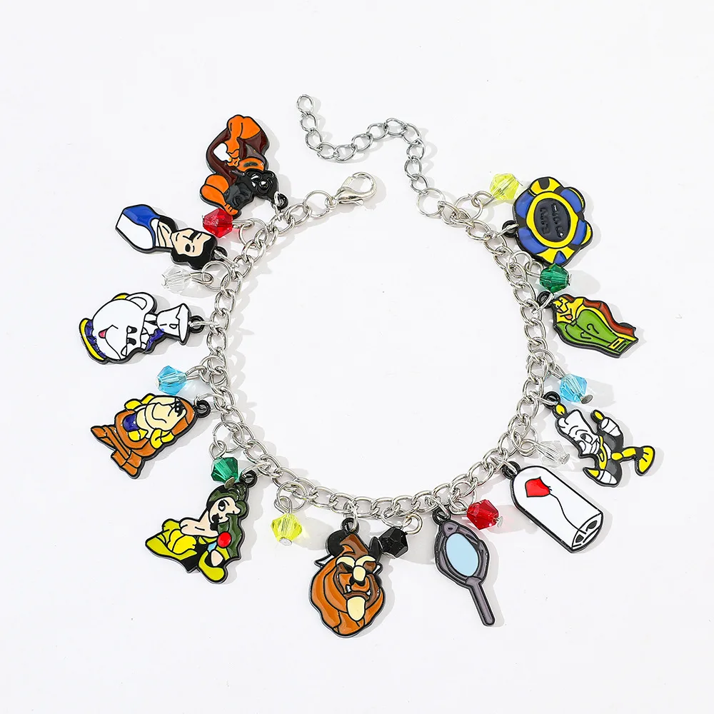 Wholesale Bulk Beauty and the Beast Inspired Pendant Bracelets, Charm Jewelry for Women Girls Party Cosplay Daily Gift