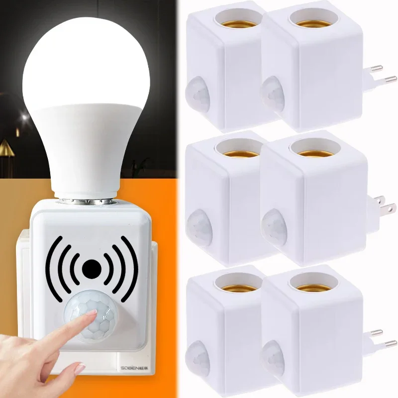 Pir motion sensor AC110-220V wall mounted LED human infrared sensor lamp holder intelligent delay E27 screw port sensor lamp head adapter