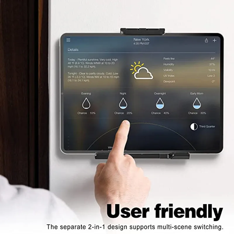 4.7인치11인치 iPad/휴대폰 태블릿 스탠드와 호환되는 주방 벽걸이형 휴대폰 스탠드 벽이나 책상에서 레시피 읽기