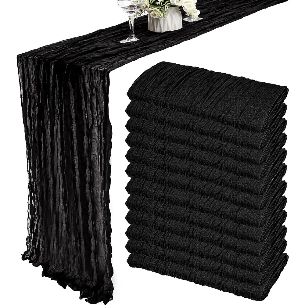 

5/10Pcs/Set 85*180CM Cheese Cloth Gauze Table Runner Rustic Wedding Table Decor Boho Wedding Reception Christmas Table Runners
