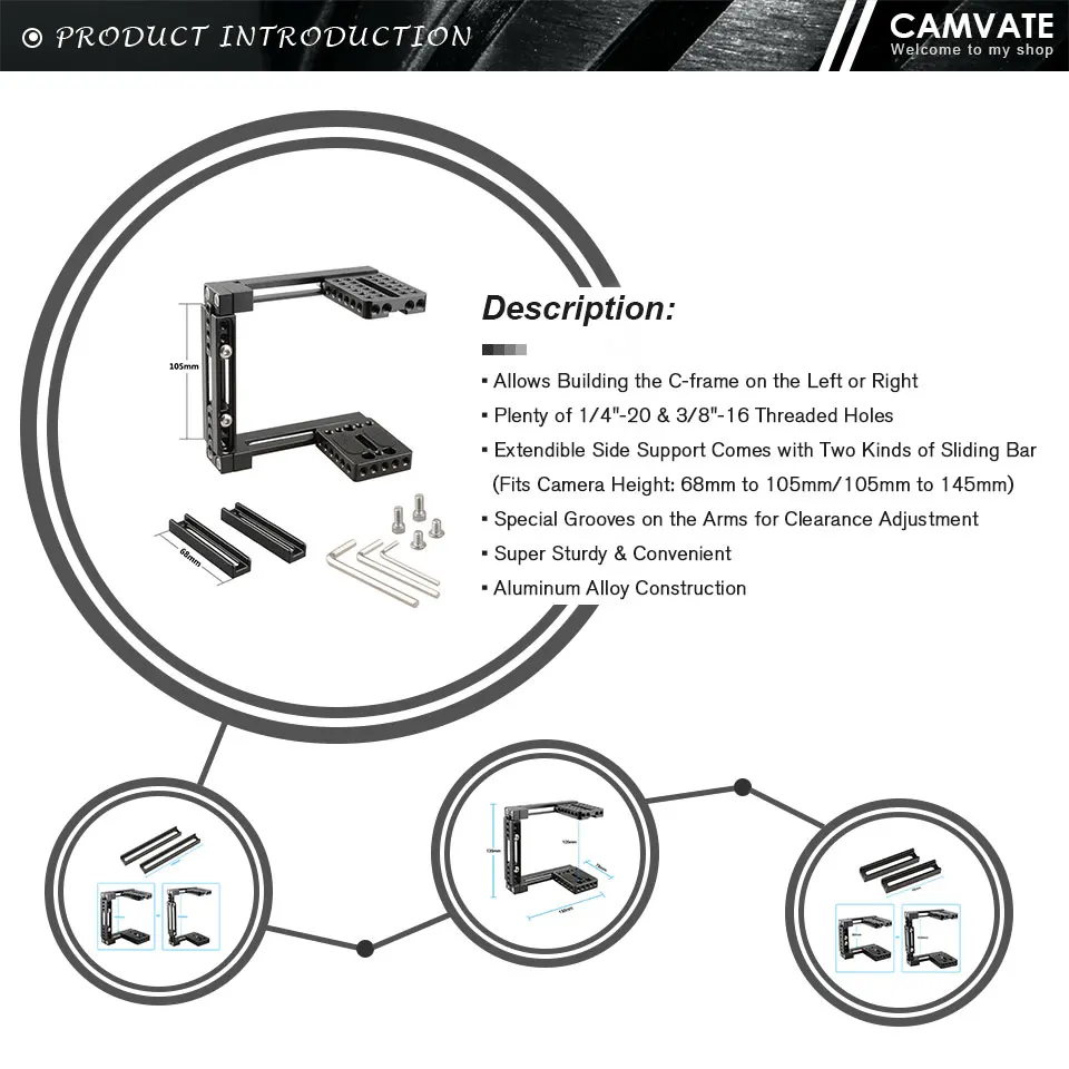 Camera Cage Rig For Canon 60D/70D/80D/5D MarkII 5D MarkIII/5DS/5DSR/Nikon D3200/