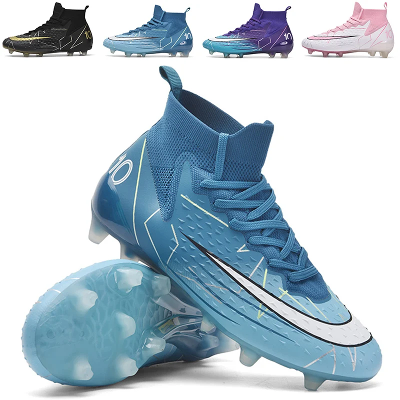 Men's Football Shoes Professional Soccer Shoes Outdoor Non Slip Football Field Boots High Ankle Futsal Shoes Man