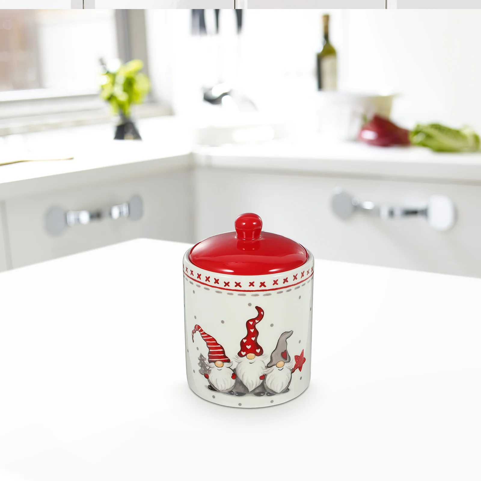 

Food Jar Christmas Candy Containers Tea Canister Grain Holder Ceramic Pot Sealed