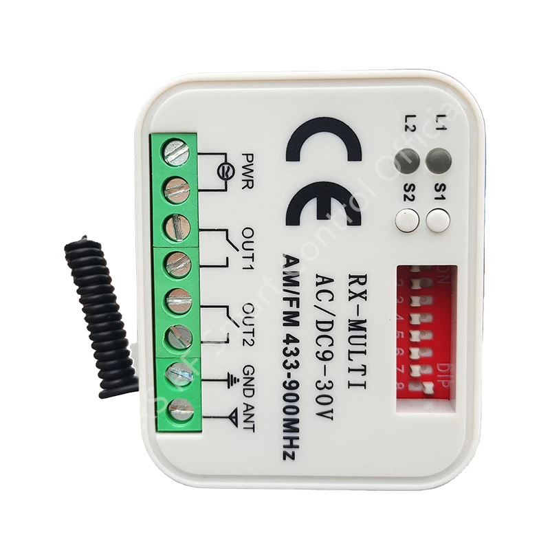Ricevitore Universale Ac Dc 12V 24V 2 Canali Controller Ricevitore Universale Rx-Multi Rx Multi Ac/Dc 9-30V 300-900Mhz 433Mhz 868Mhz